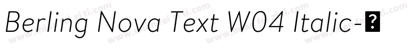 Berling Nova Text W04 Italic字体转换